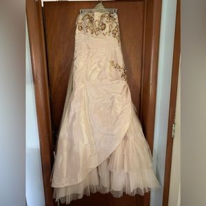 Bridgerton ballroom vintage dress beaded beige size 14